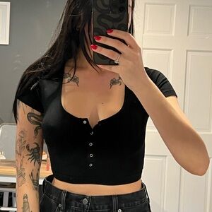 Black Crop top